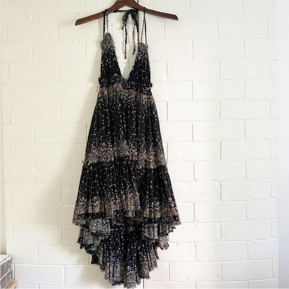 BNWT FREE PEOPLE 100 Degree Black Floral Mini Dress XS - Picture 2 of 9